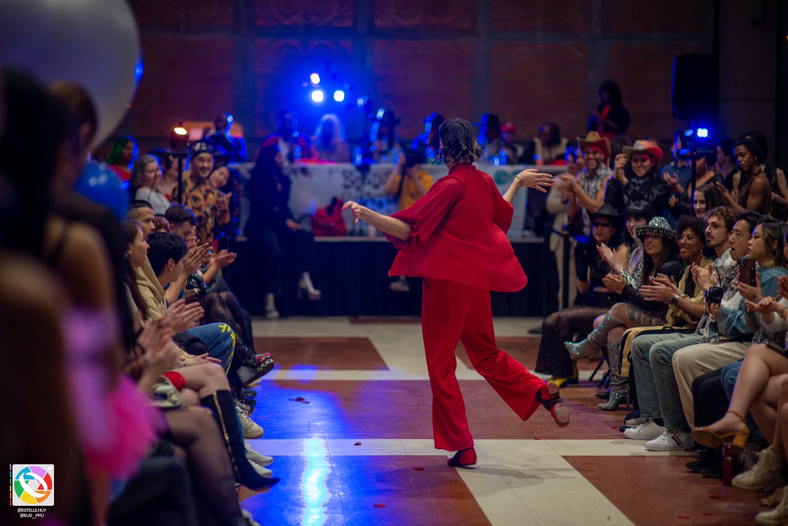 Student fashion show on the runway