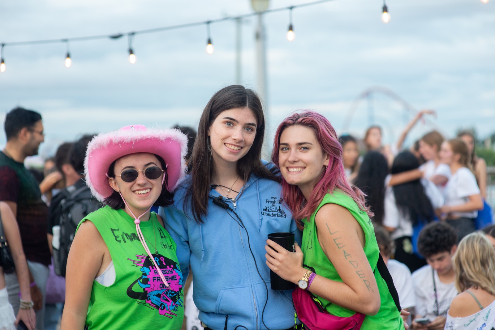 Friends celebrating at a campus event