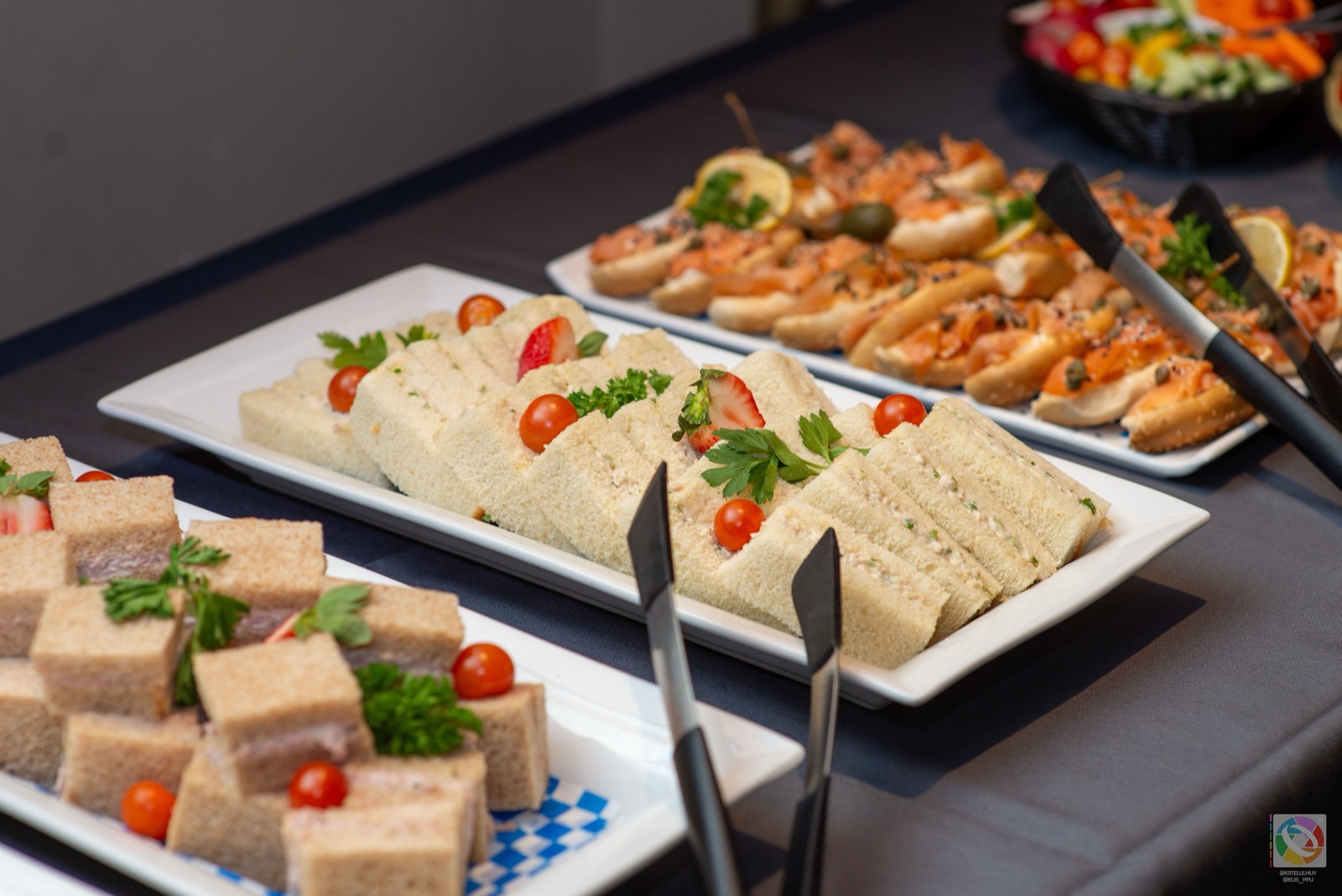 Catering spread at a campus gala